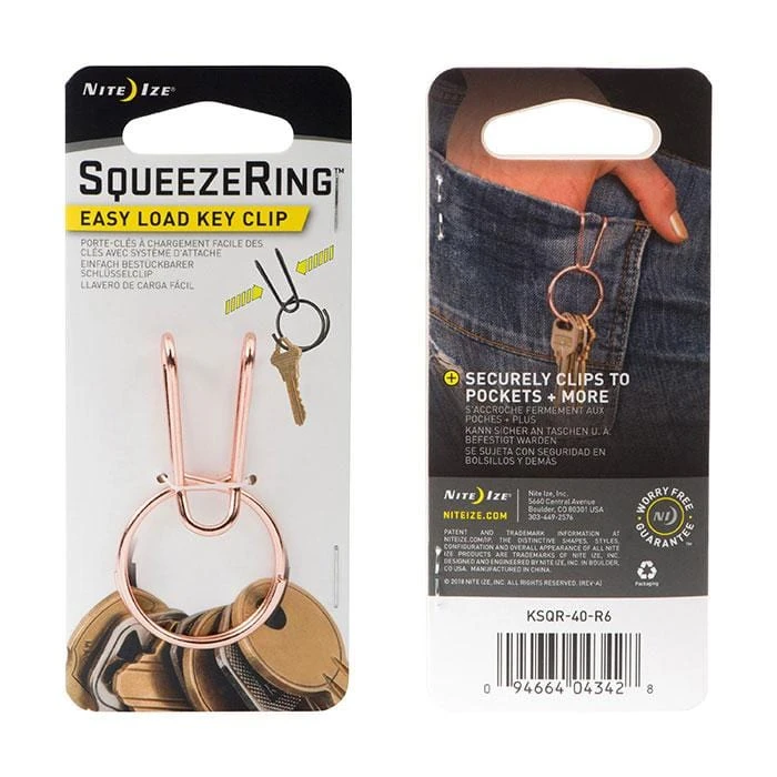 Nite Ize SqueezeRing Stainless Steel - Easy-Load Key Ring with Integrated Pocket Clip 2 Nite Ize SqueezeRing Stainless Steel - Easy-Load Key Ring with Integrated Pocket Clip - Image 2