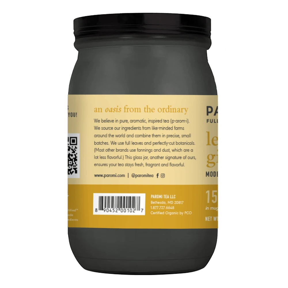 Organic Lemon Ginger Oolong Tea, Full Leaf, In Pyramid Tea Bags By Paromi Tea 2 Organic Lemon Ginger Oolong Tea, Full Leaf, In Pyramid Tea Bags By Paromi Tea - Image 2