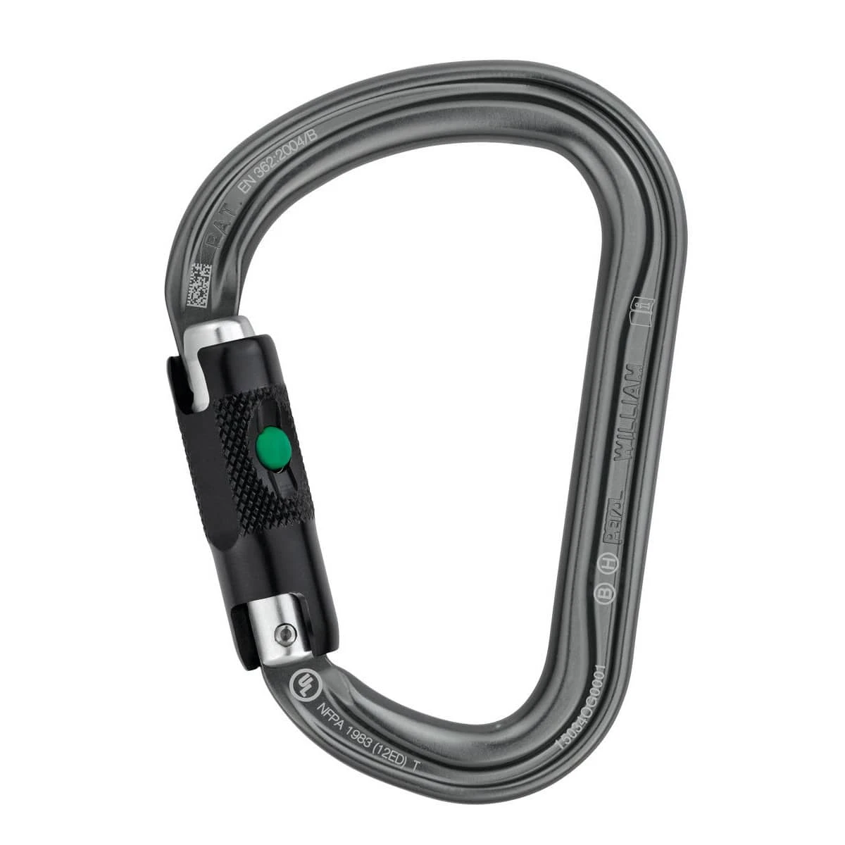 Petzl William Ball-Lock Large Capacity Pear-Shaped Carabiner - Gray 2 Petzl William Ball-Lock Large Capacity Pear-Shaped Carabiner - Gray - Image 2
