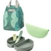 Miniware Fold & Go Complete Portable Meal Set – Silicone Suction Plate, Bib, and 2-in-1 Spoon with Travel Tote