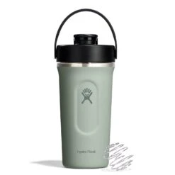 Hydro Flask 24 Oz. Black Insulated Shaker Bottle – Stainless Steel Protein Mixer with Whisk Ball -Campmor Outdoor Clothing MXC24374