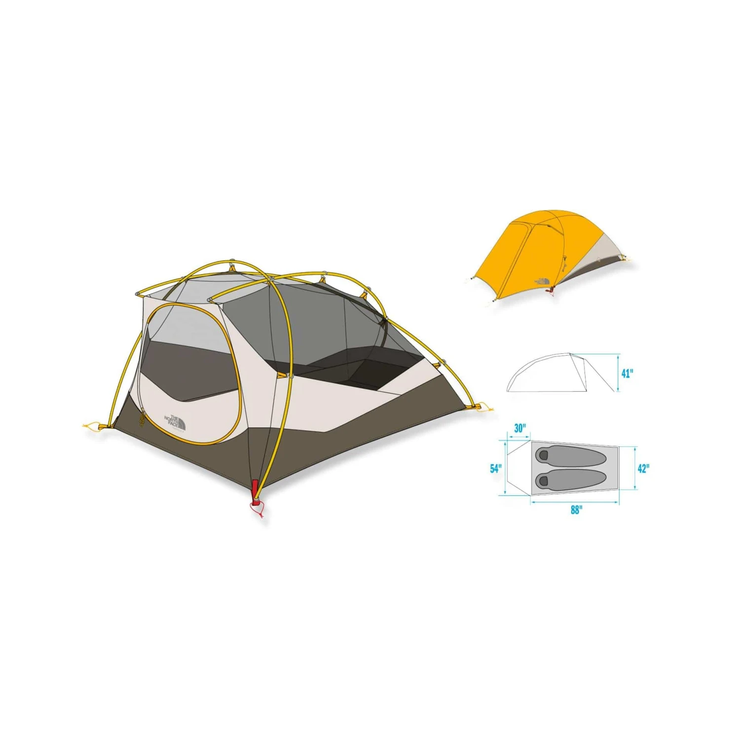 The North Face Tadpole SL 2-Person 3-Season Backpacking Tent - Golden Oak/Pavement 3 The North Face Tadpole SL 2-Person 3-Season Backpacking Tent - Golden Oak/Pavement - Image 3