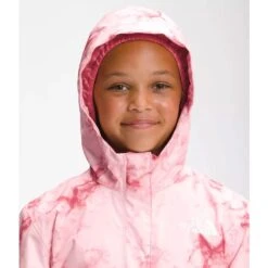 The North Face Girls' Printed Antora Rain Jacket – Lavender Fog Stylized Print Waterproof Shell -Campmor Outdoor Clothing NF0A7QJK5N1XL