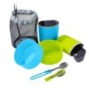 MSR 2-Person Lightweight Camping Mess Kit – Red & Blue Insulated Mugs and Folding Sporks