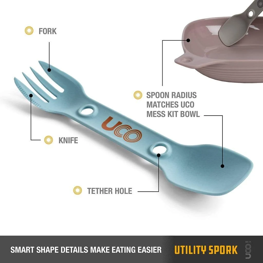 UCO Utility Spork - Durable 3-in-1 Camping Utensil with Reusable Tether 2 UCO Utility Spork - Durable 3-in-1 Camping Utensil with Reusable Tether - Image 2