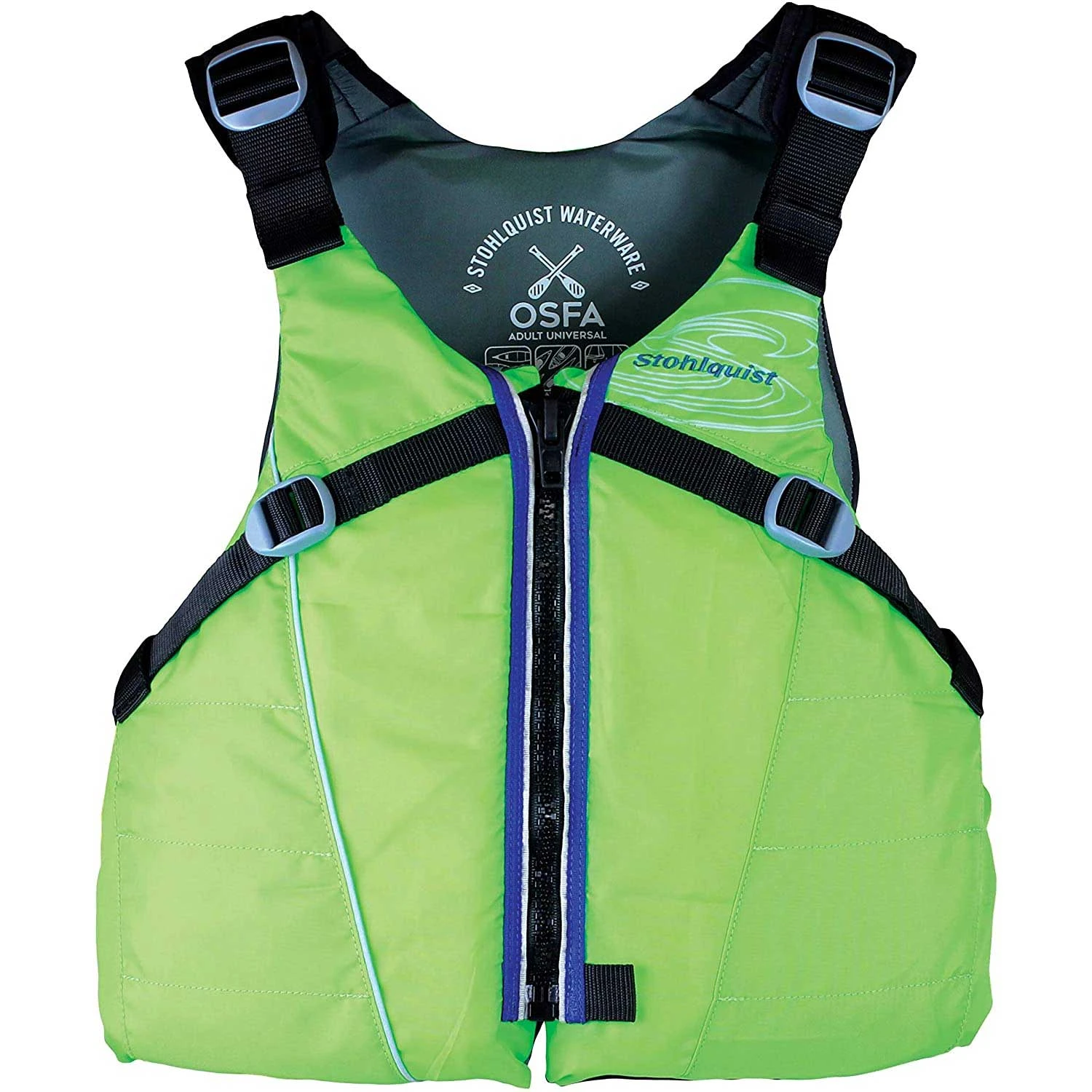 Stohlquist OSFA PFD - Blue & Black High Mesh Back Universal Kayak Life Jacket 2 Stohlquist OSFA PFD - Blue & Black High Mesh Back Universal Kayak Life Jacket - Image 2