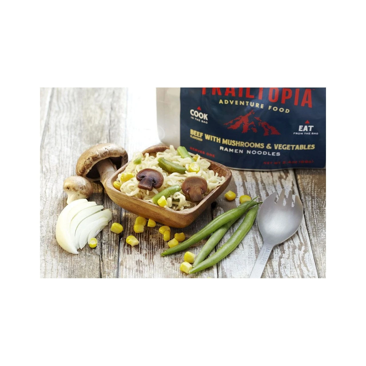 Trailtopia Adventure Food Ramen Noodles - Beef Flavored With Vegetables And Mushrooms 2 Trailtopia Adventure Food Ramen Noodles - Beef Flavored With Vegetables And Mushrooms - Image 2