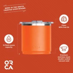 ORCA Shorty 16 Oz. Stainless Steel Vacuum Insulated Tumbler - Powder Coated Finish -Campmor Outdoor Clothing SH16BZO1