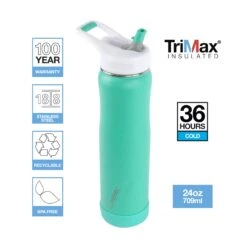 EcoVessel SUMMIT 24oz Stainless Steel Insulated Straw Water Bottle – Triple Insulated Tilt-Free Sports Bottle -Campmor Outdoor Clothing SUMMIT Feature Image 3