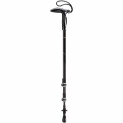 Leki Legend Black Carbon Series Walking Staff – Adjustable 63-120cm Single Trekking Pole with Aergomed Grip