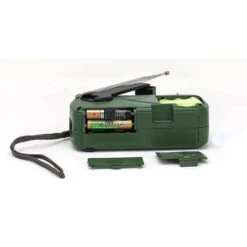 Kaito V1 Voyager Solar/Dynamo AM/FM/SW Emergency Radio With Cell Phone Charger And 3-LED Flashlight, Green -Campmor Outdoor Clothing V1G3