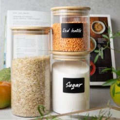 6 Glass Storage Jars With Lids, Includes Chalkboard Stickers And Chalk Pen By Moritz & Moritz 18 6 Glass Storage Jars With Lids, Includes Chalkboard Stickers And Chalk Pen By Moritz & Moritz -Campmor Outdoor Clothing a plus content glass storage jars 1