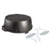Lodge 12-Inch Cast Iron Portable Round Grill – Seasoned Charcoal Grill with Adjustable Draft