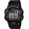 Casio W735H-1AV All-Black Resin Digital Watch – 10-Year Battery with Vibration Alert