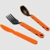 Jetboil Trailware Orange 3-Piece Extendable Camping Utensil Set - Fork, Spoon, Knife