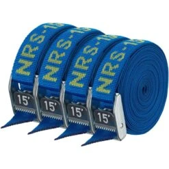 NRS 1" Heavy Duty 15' Tie-Down Straps (4-Pack) – Iconic Blue Cam Buckle Utility Straps