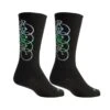SockGuy Stacked Multi-Color Bicycle Pattern 8 Inch TURBOwool Crew Socks - Black