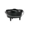 Lodge 8-Inch / 2-Quart Seasoned Cast Iron Camp Dutch Oven with Integral Legs and Flanged Lid