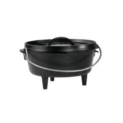 Lodge 8-Inch / 2-Quart Seasoned Cast Iron Camp Dutch Oven with Integral Legs and Flanged Lid