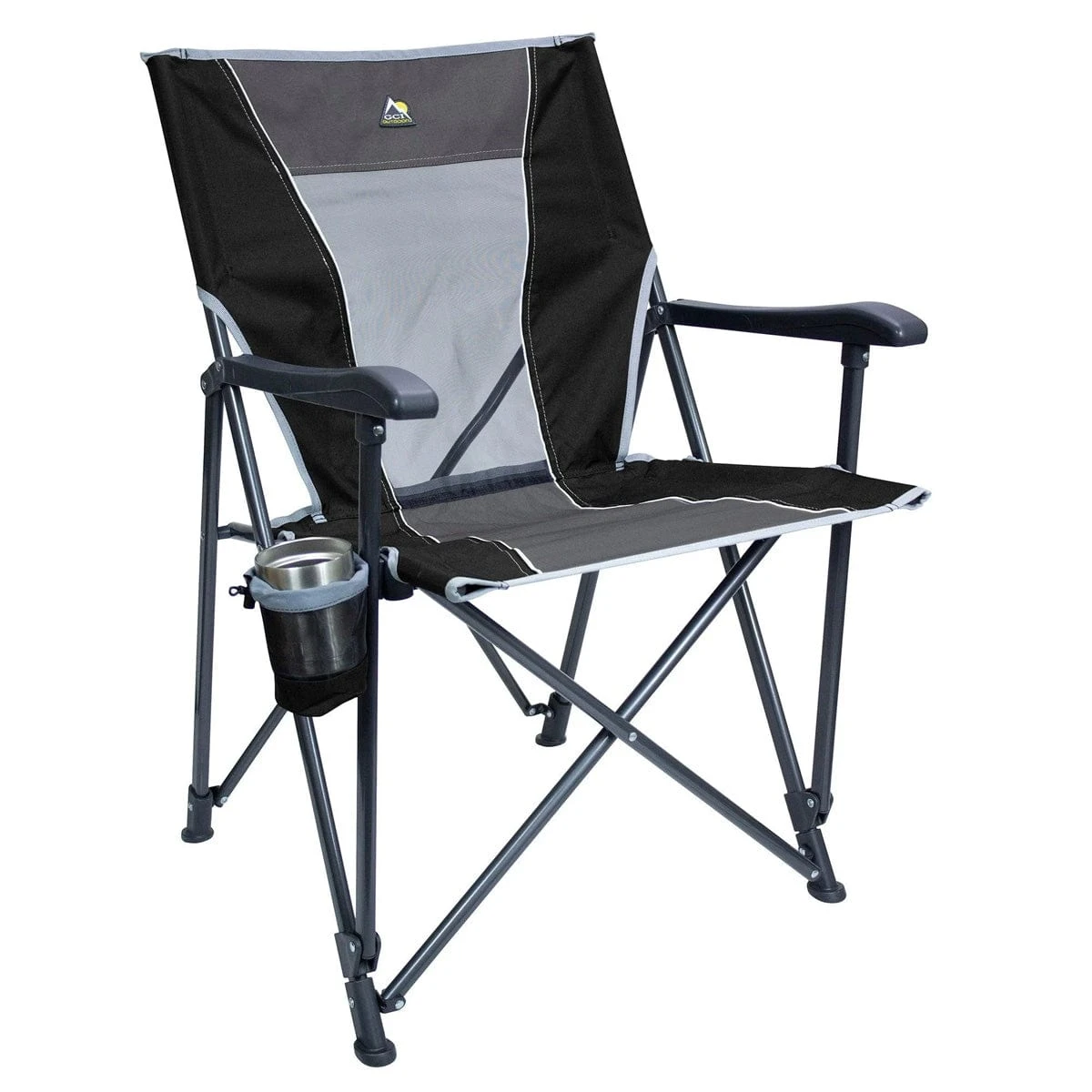 GCI Outdoor Eazy Chair - Portable Folding Camping Chair with Mesh Backrest and Solid Arms 1 GCI Outdoor Eazy Chair - Portable Folding Camping Chair with Mesh Backrest and Solid Arms