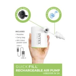 Intex Quick Fill USB Powered Rechargeable Air Pump