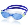 Speedo Hydrospex Classic Kids Swim Mask - Blue/White Hybrid Comfort Goggles (Ages 3-8)