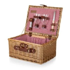 Picnic Time Classic Wine & Cheese Willow Basket – Red Gingham Lining & Vintage Wicker Set -Campmor Outdoor Clothing b6681093a04ec931712a852b1193e2ca2bb4de4f