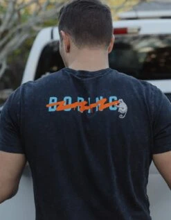 THE BORING TAGLINE - BLACK PRIMO GRAPHIC TEE By Bajallama -Campmor Outdoor Clothing black acid washed monkey print graphic tee lifestyle 2