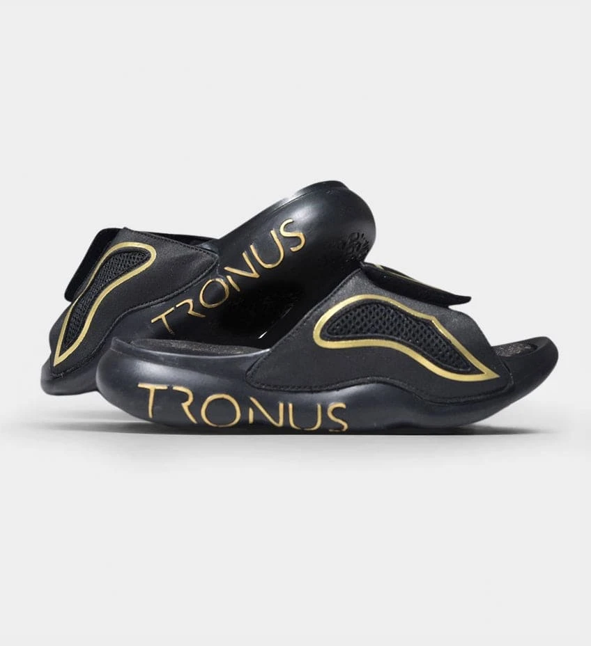 Mens Luxe Sports Recovery Slides Blackout By Tronus Footwear 2 Mens Luxe Sports Recovery Slides Blackout By Tronus Footwear - Image 2