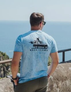GO FAST ROAD TRIP - PRIMO GRAPHIC TEE By Bajallama -Campmor Outdoor Clothing blue tie dye road trip graphic tee lifestyle 1
