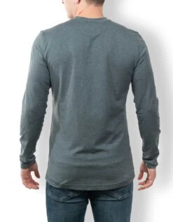 THE BORING HENLEY - HEATHER BLUE By Bajallama -Campmor Outdoor Clothing boring performance henley heather blue 3