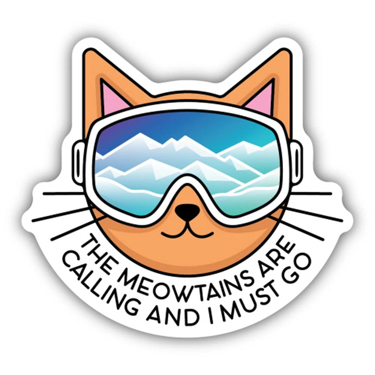 Stickers Northwest Meowtains Are Calling - Cat Mountain Weatherproof Vinyl Sticker 1 Stickers Northwest Meowtains Are Calling - Cat Mountain Weatherproof Vinyl Sticker