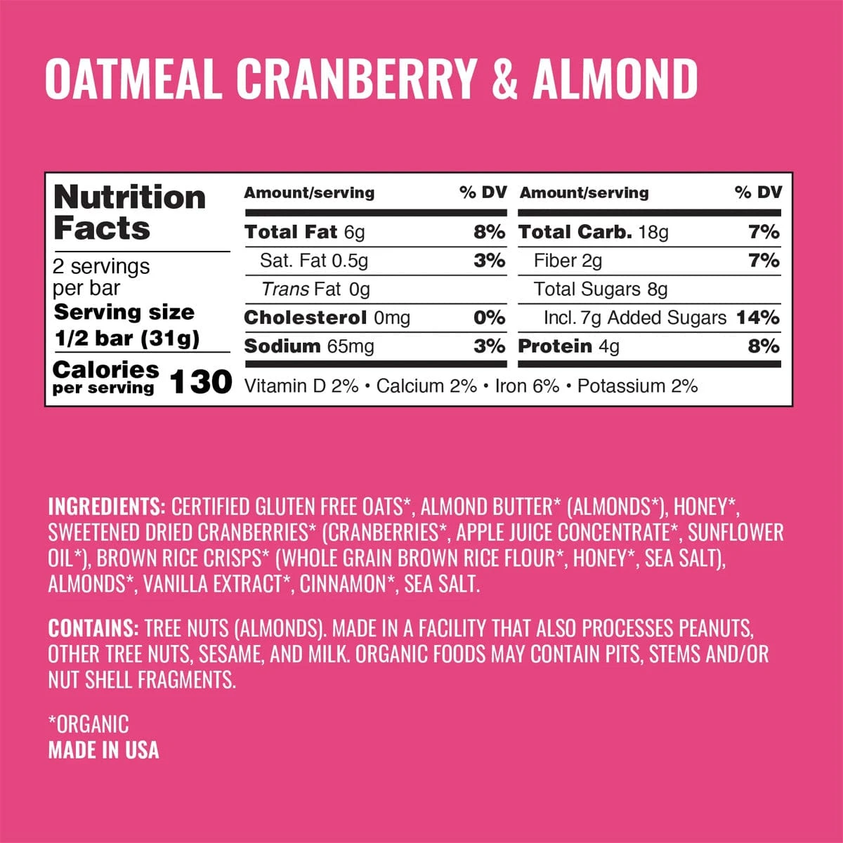 Kate's Oatmeal Cranberry & Almond Bar 3 Kate's Oatmeal Cranberry & Almond Bar - Image 3
