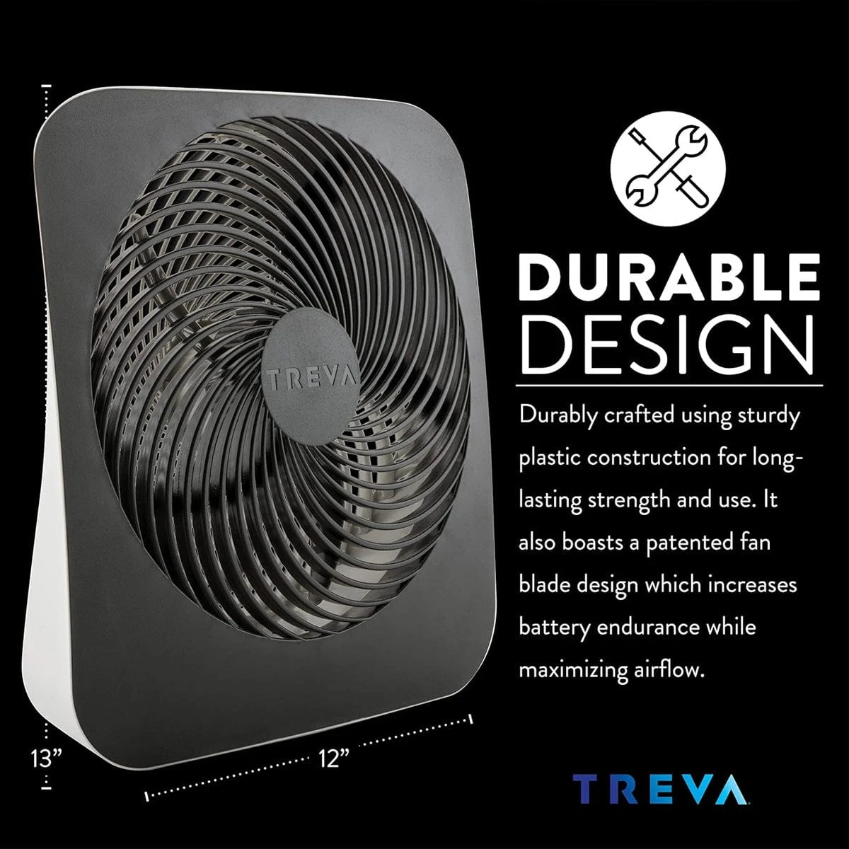Treva 10 Inch Battery & Electric Powered Fin Fan 3 Treva 10 Inch Battery & Electric Powered Fin Fan - Image 3