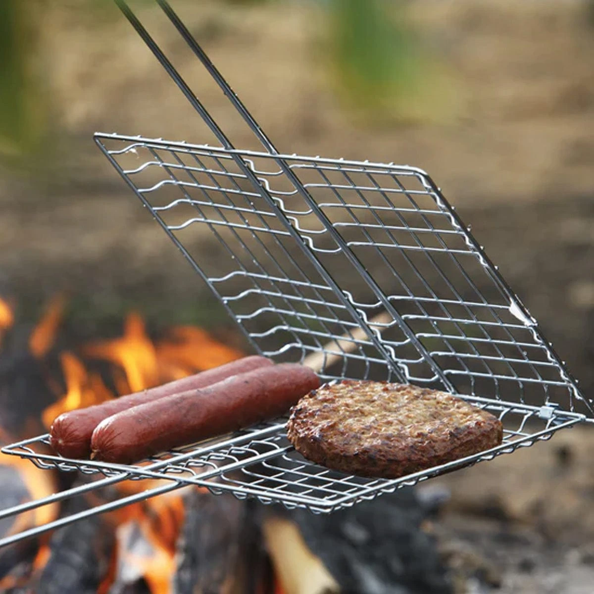 Coghlan's Chrome-Plated Steel Campfire Broiler – 29.5" Long Handle Locking Wire Mesh Grill 3 Coghlan's Chrome-Plated Steel Campfire Broiler – 29.5" Long Handle Locking Wire Mesh Grill - Image 3