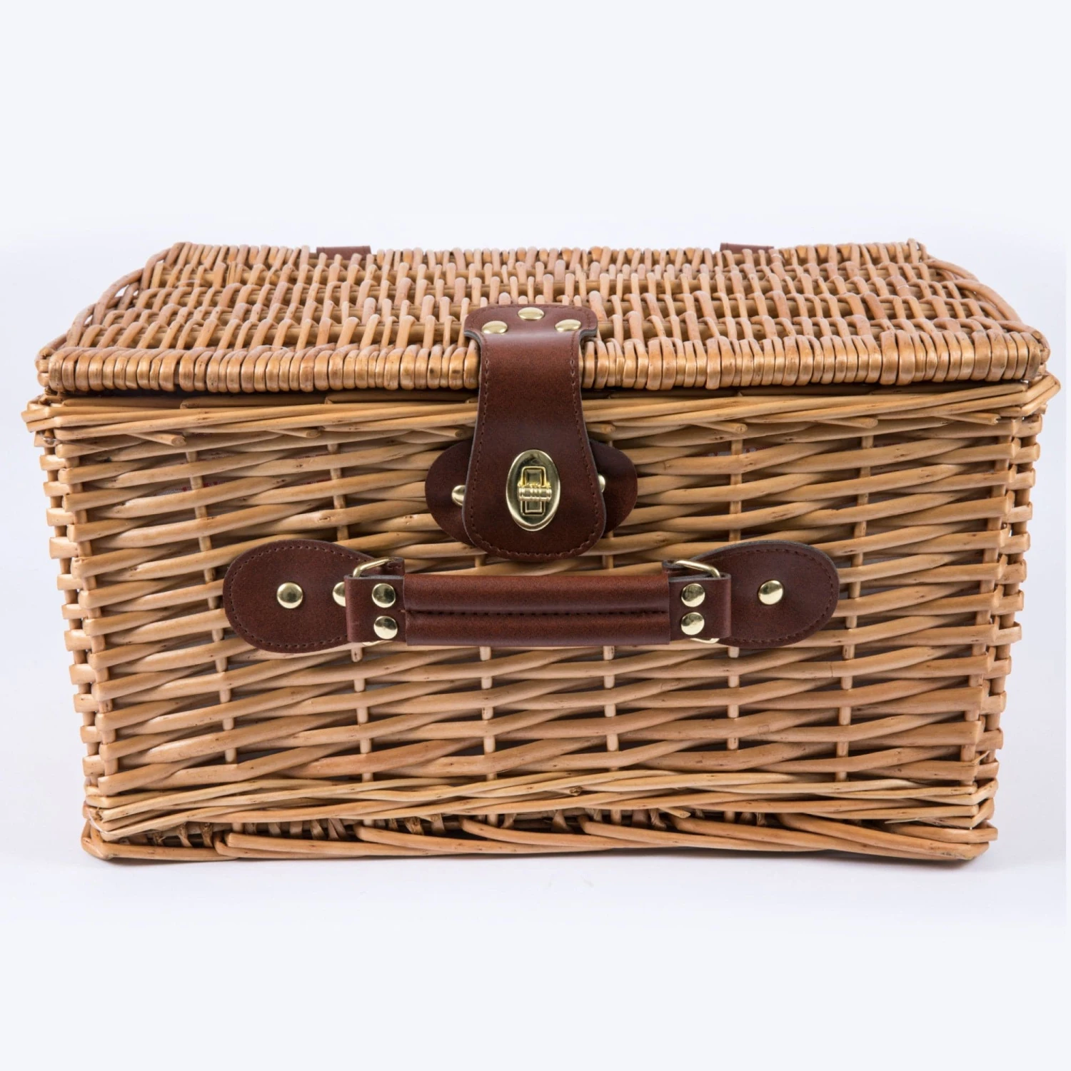 Catalina Picnic Basket for 2 - Handwoven Natural Willow Wicker with Genuine Leather Straps 8 Catalina Picnic Basket for 2 - Handwoven Natural Willow Wicker with Genuine Leather Straps - Image 8