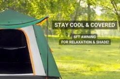 Crua Outdoors Noir 6 | Full Flysheet With Awning -Campmor Outdoor Clothing crua noir 6 full flysheet awning shade feature jpg