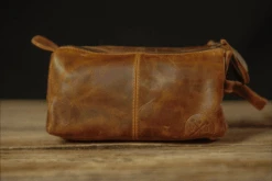 The Draper Antique Brown Buffalo Leather Toiletry Bag – Vintage Gentlemen Fire Branded Dopp Kit -Campmor Outdoor Clothing dopp3