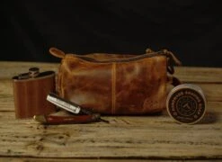 The Draper Leather Toiletry/Dopp Bag By Vintage Gentlemen