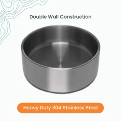 Stainless Steel Dog Bowl By 4Knines® 14 Stainless Steel Dog Bowl By 4Knines® -Campmor Outdoor Clothing doublewall