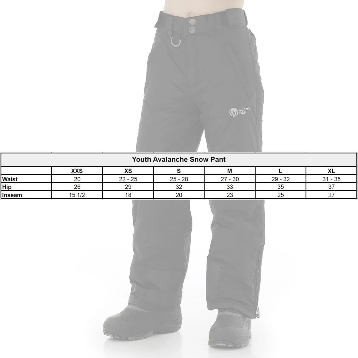 Winter's Edge Avalanche Youth Snow Pants β Water-Resistant Insulated Winter Trousers 5 Winter's Edge Avalanche Youth Snow Pants β Water-Resistant Insulated Winter Trousers - Image 5