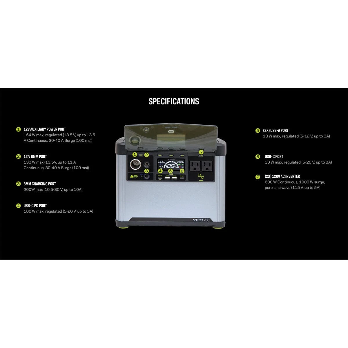 Goal Zero YETI 700 6G 120V Power Station 5 Goal Zero YETI 700 6G 120V Power Station - Image 5