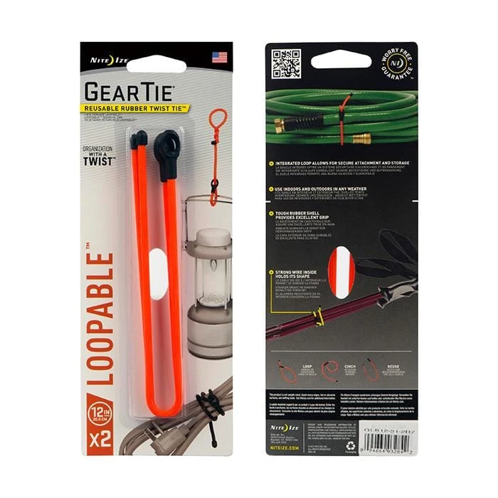 Nite Ize Gear Tie Loopable Twist Tie 12 In. - 2 Pack 2 Nite Ize Gear Tie Loopable Twist Tie 12 In. - 2 Pack - Image 2