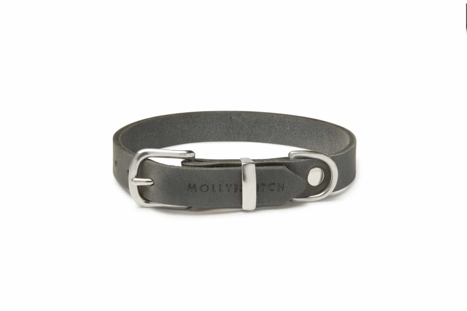 Butter Leather Dog Collar - Timeless Grey By Molly And Stitch US 2 Butter Leather Dog Collar - Timeless Grey By Molly And Stitch US - Image 2