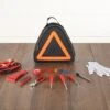 Picnic Time Roadside Emergency Car Kit - Reflective Triangular Tote and 26-Piece Essential Tool Set