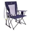 GCI Outdoor Comfort Pro Rocker Chair - Navy Blue Spring-Action Folding Camp Rocker