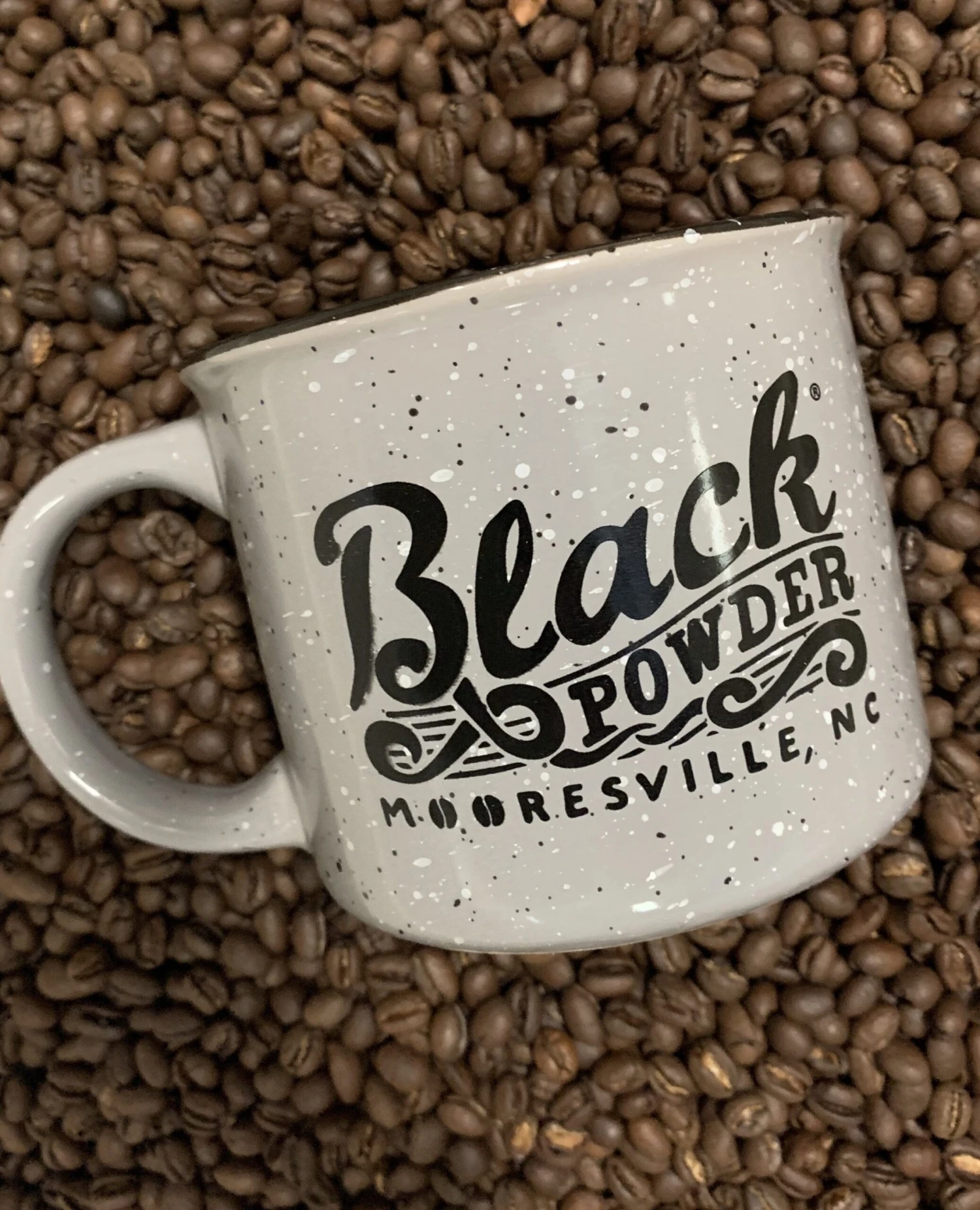 Black Powder Coffee 13 oz Black Speckled Ceramic Camp Mug – Vintage Enamel Style 3 Black Powder Coffee 13 oz Black Speckled Ceramic Camp Mug – Vintage Enamel Style - Image 3