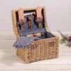 Napa Wine & Cheese Picnic Basket for 2 - Vintage Willow Wicker Set with Adeline Pattern Accessories