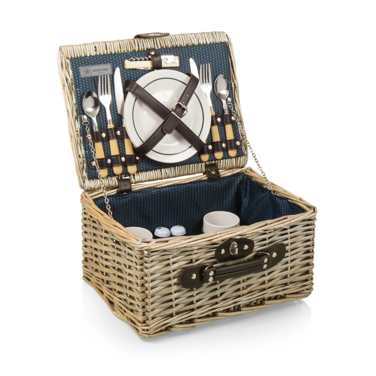 Catalina Picnic Basket for 2 - Handwoven Natural Willow Wicker with Genuine Leather Straps 14 Catalina Picnic Basket for 2 - Handwoven Natural Willow Wicker with Genuine Leather Straps - Image 14