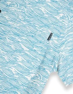 ROLL TIDES - LIGHT BLUE 7-SEAS™ BUTTON UP By Bajallama 9 ROLL TIDES - LIGHT BLUE 7-SEAS™ BUTTON UP By Bajallama -Campmor Outdoor Clothing light blue wave pattern button down
